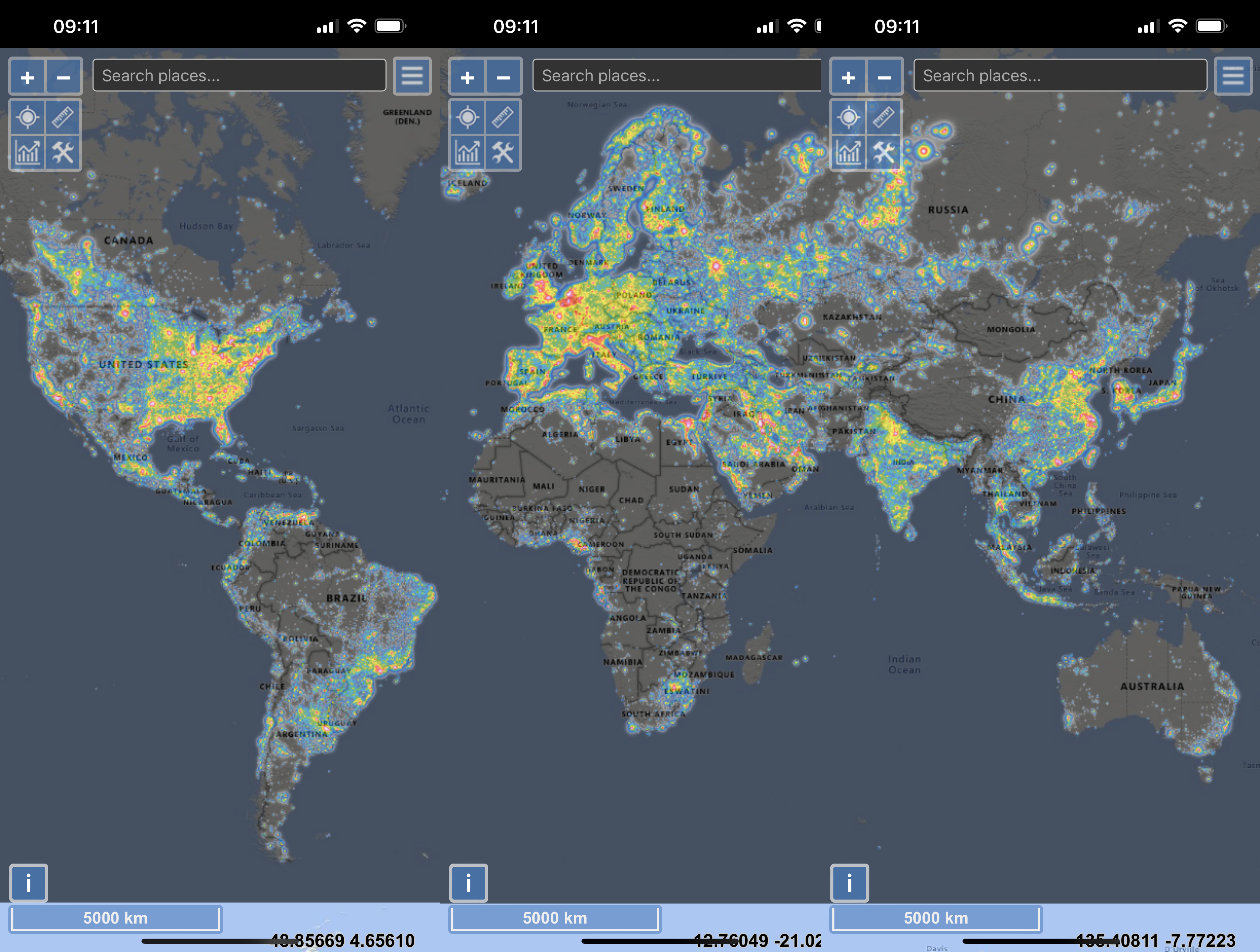 Bortle world map